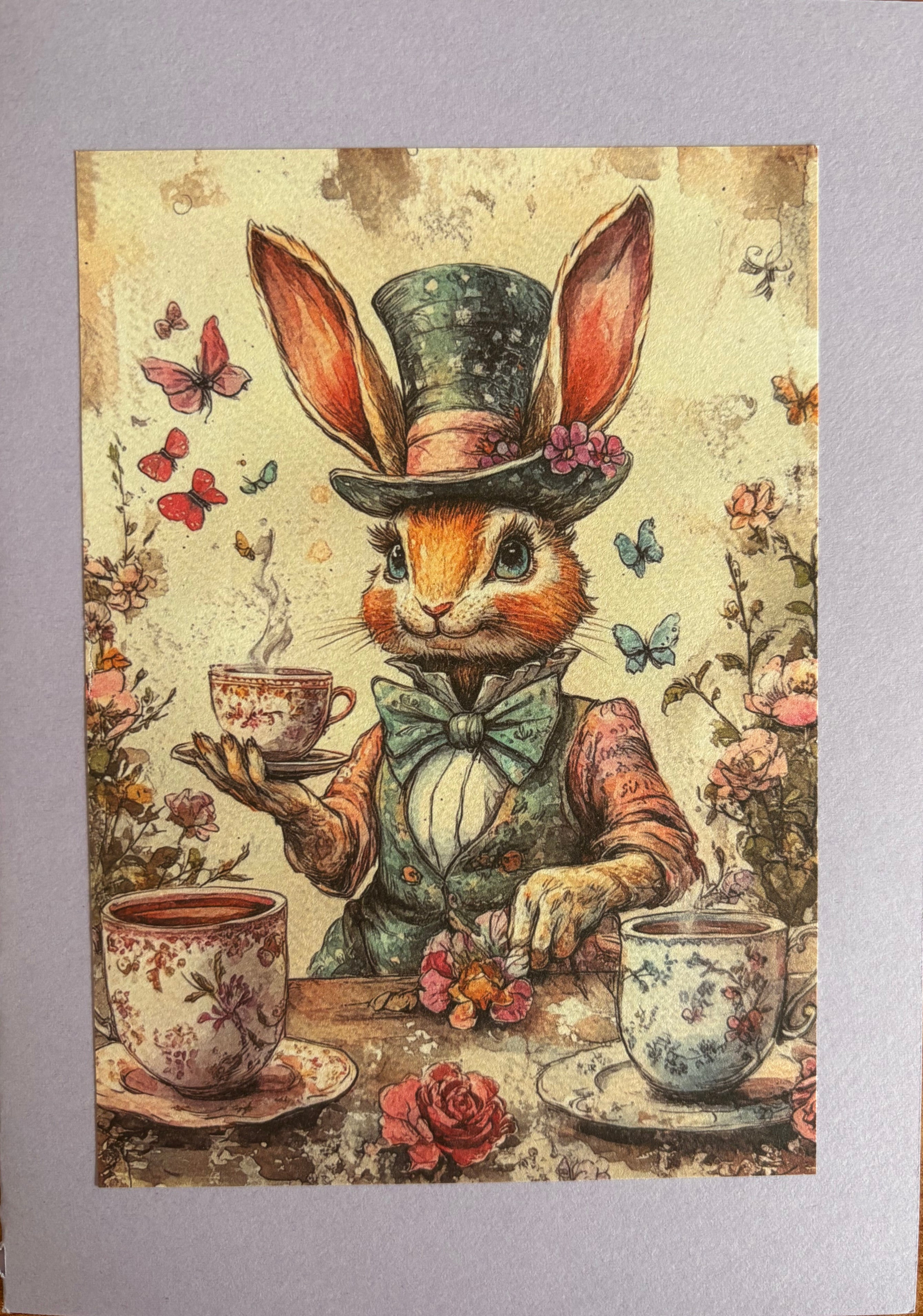 Alice in Wonderland vintage greeting card