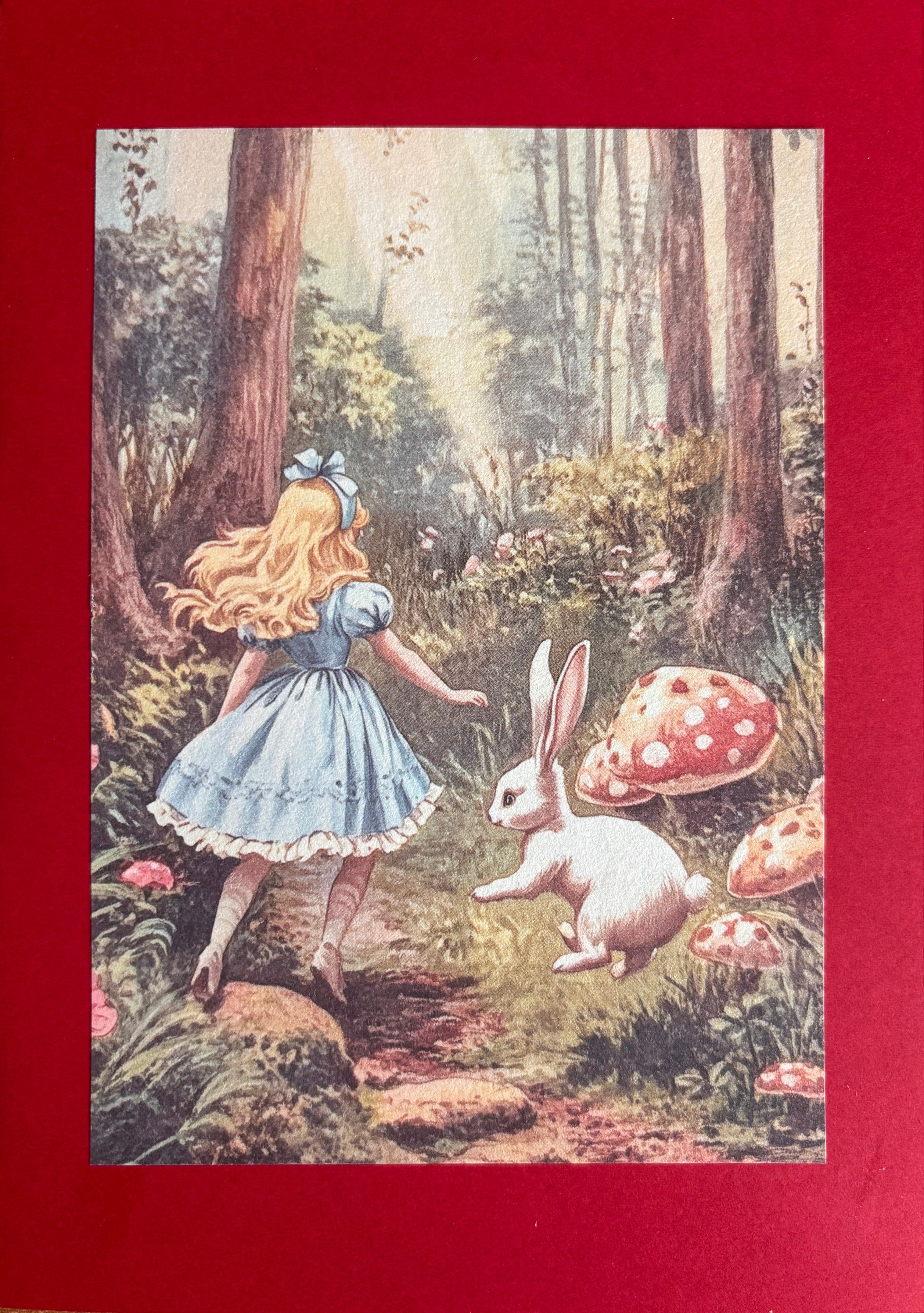 Alice in Wonderland vintage greeting card