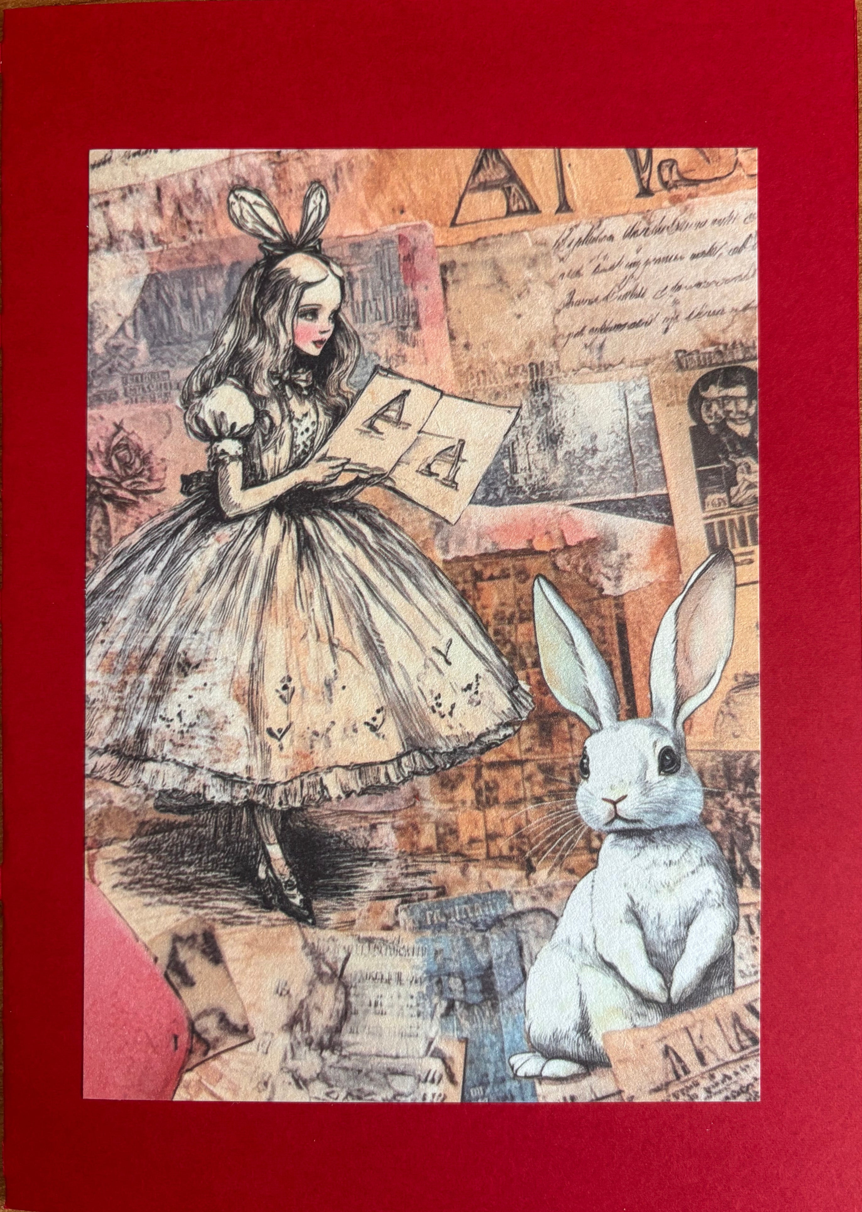 Alice in Wonderland vintage greeting card