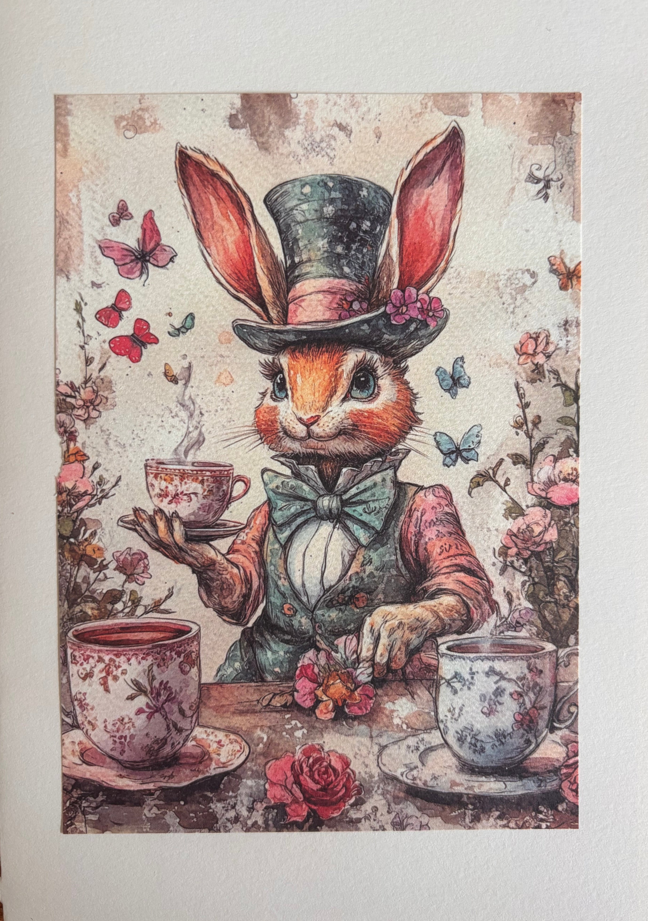 Alice in Wonderland vintage greeting card