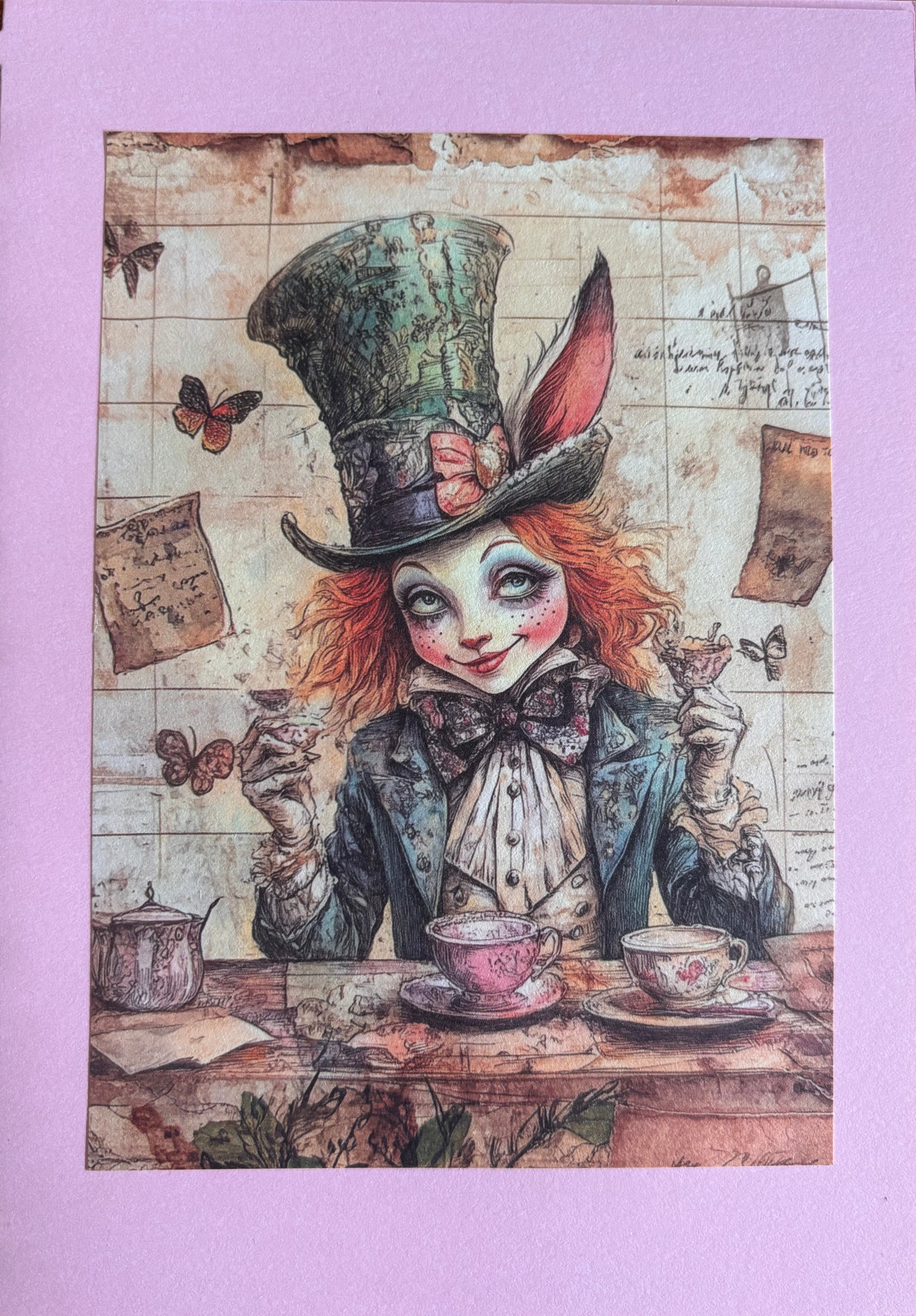 Alice in Wonderland vintage greeting card