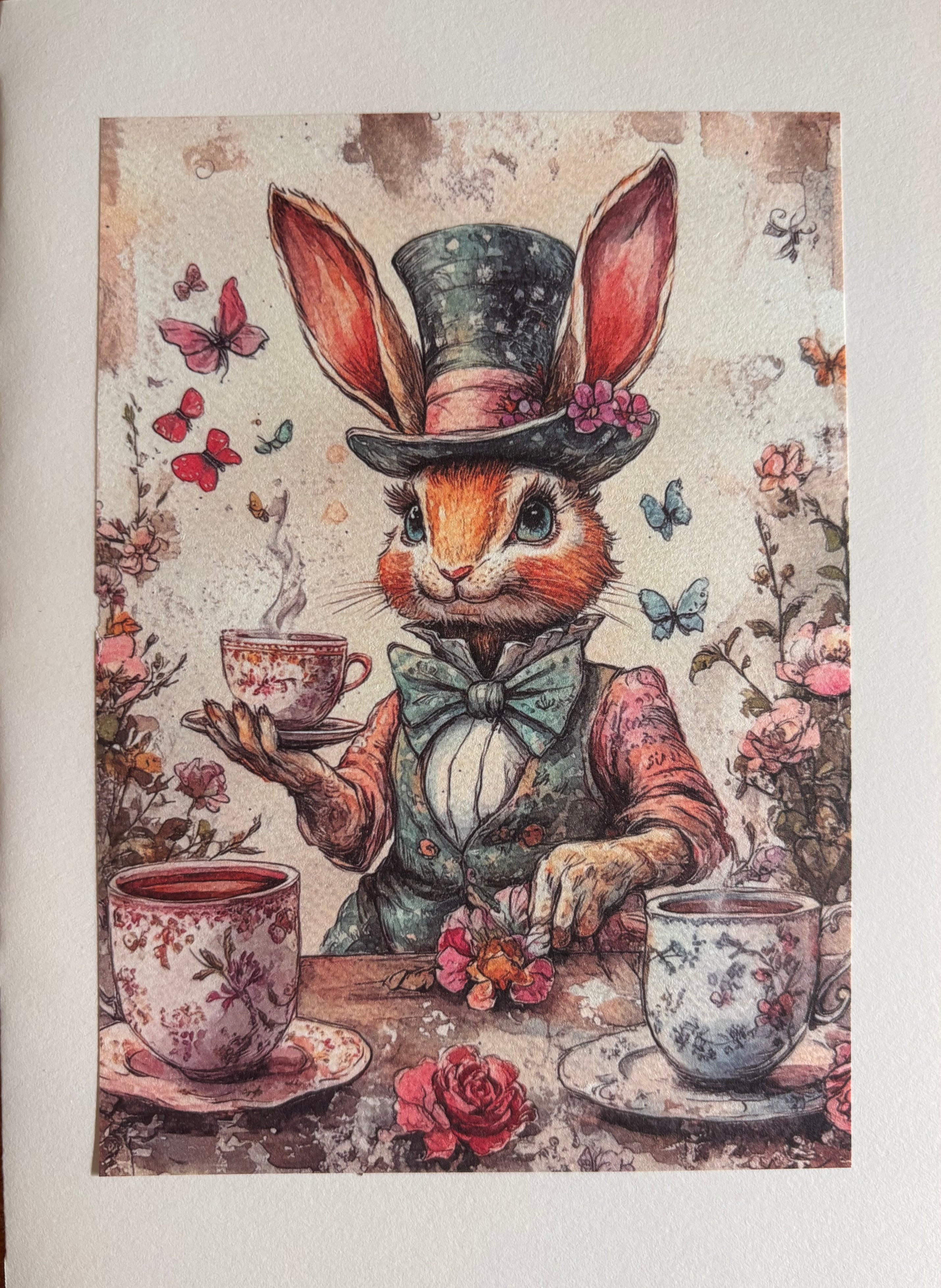 Alice in Wonderland vintage greeting card