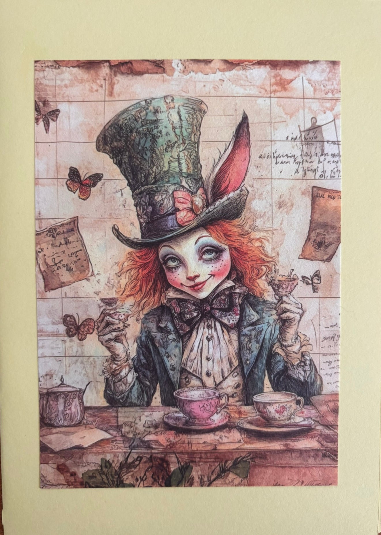 Alice in Wonderland vintage greeting card