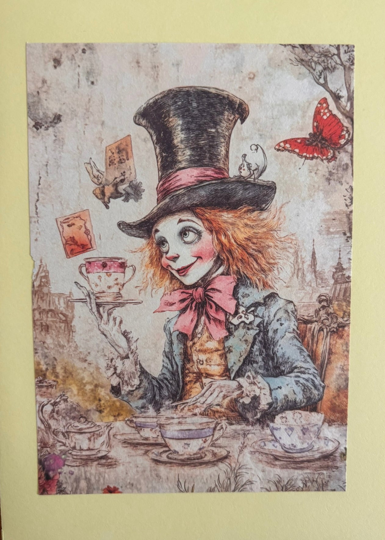 Alice in Wonderland vintage greeting card