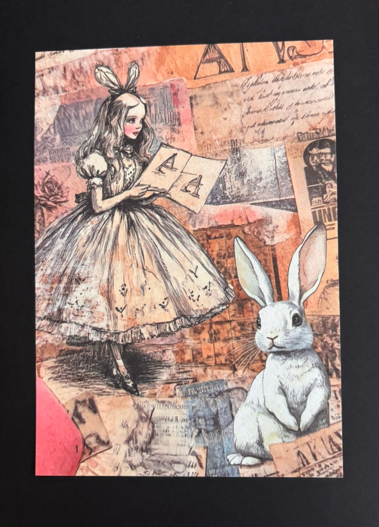 Alice in Wonderland vintage greeting card
