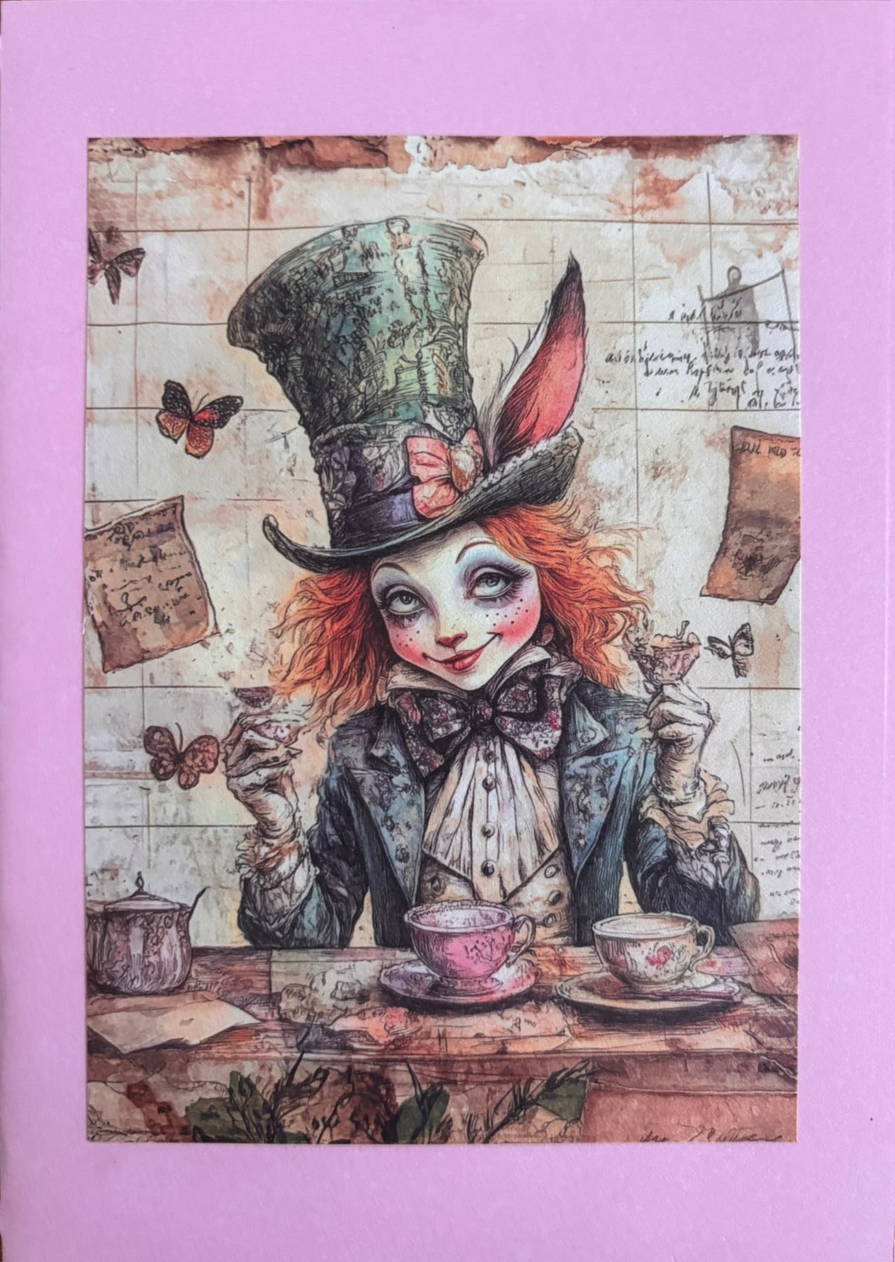 Alice in Wonderland vintage greeting card