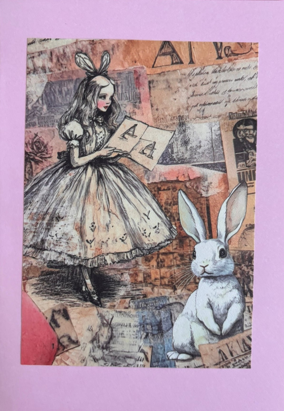 Alice in Wonderland vintage greeting card