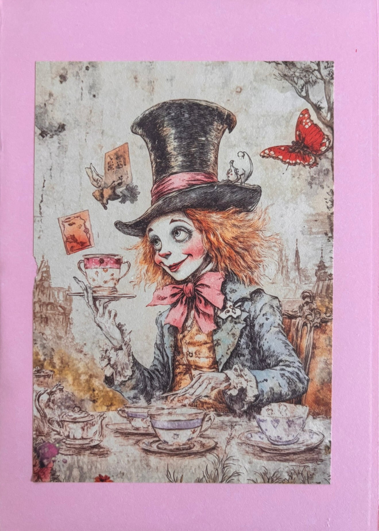 Alice in Wonderland vintage greeting card