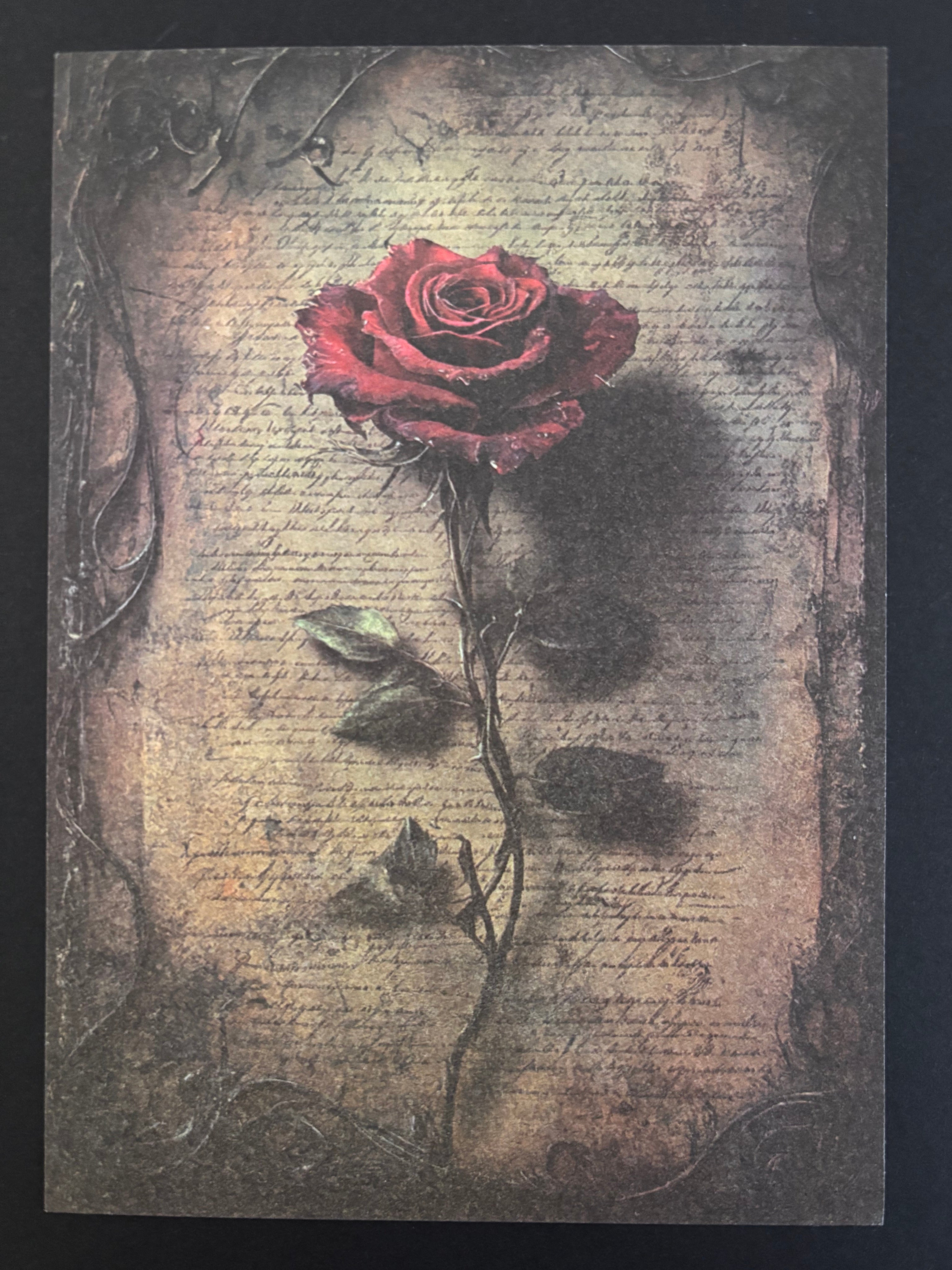 Gothic Vintage Cards – Gothic Rose Greeting Card