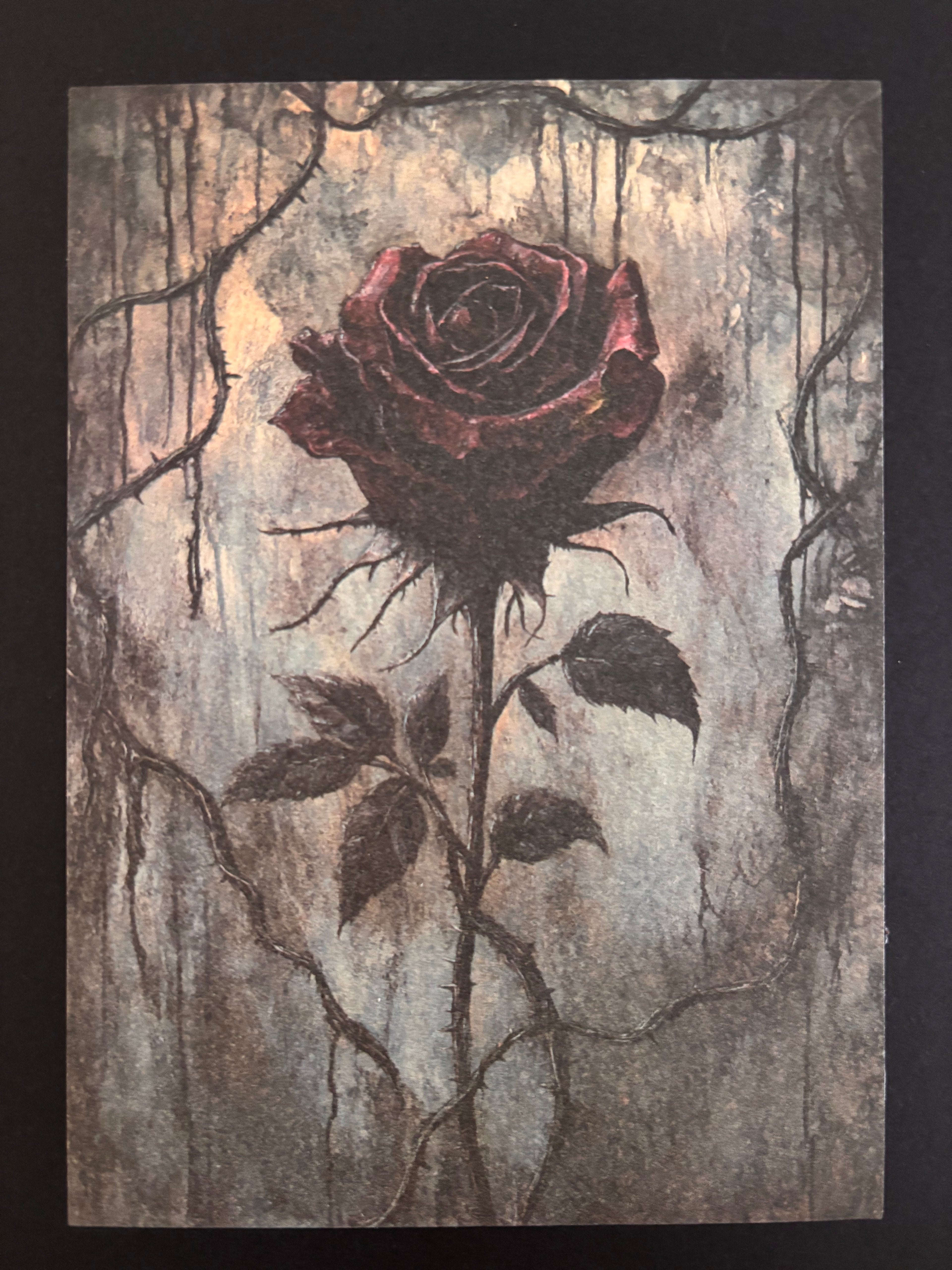 Gothic Vintage Cards – Gothic Rose Greeting Card