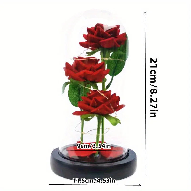 Rose Glass Cover Rose in Glass Dome