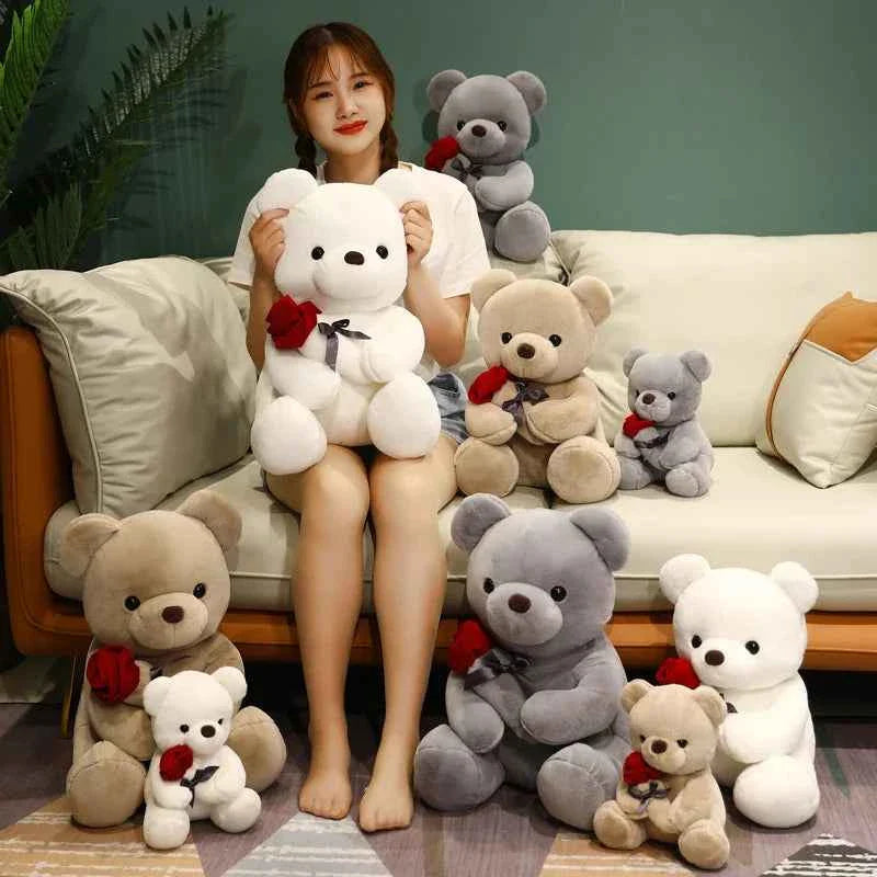 Kawaii Teddy Bear with Roses