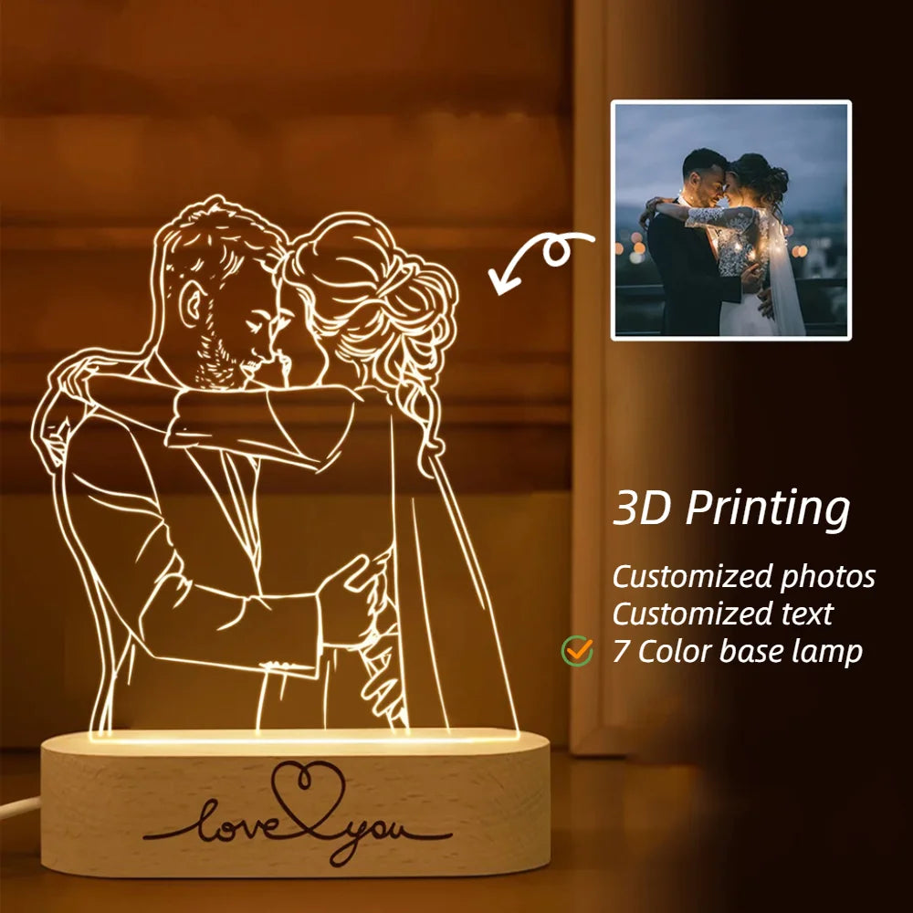 Personalized Lovers Acrylic Nightlight